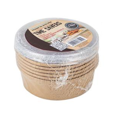 Kraft Paper Bowls with Lids, 500ml - 6 Piece